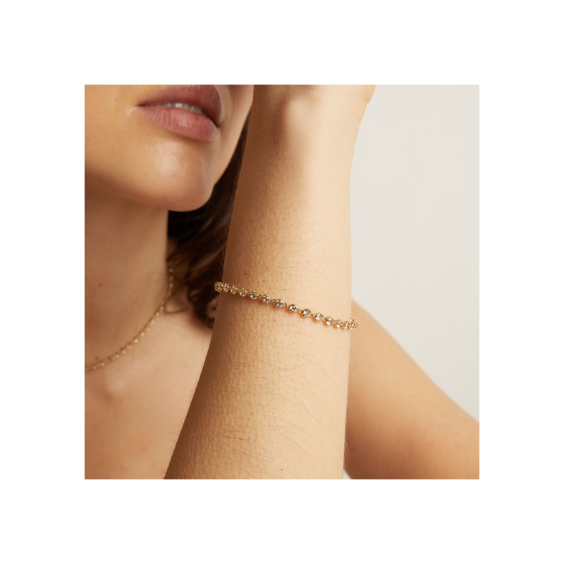 Lab Grown White Sapphire Georgian Tennis Bracelet - 图片 6