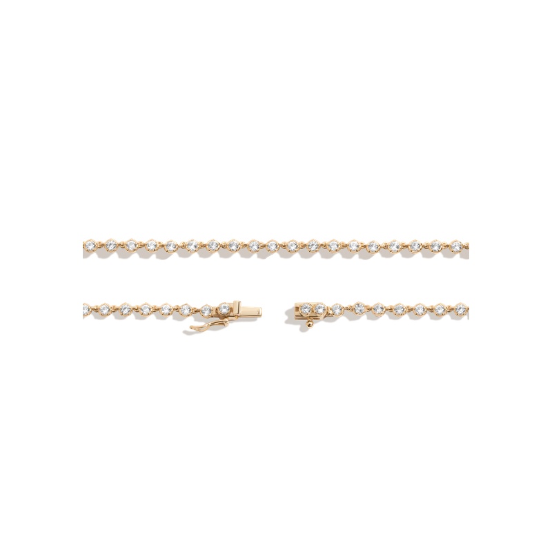 Lab Grown White Sapphire Georgian Tennis Necklace - 图片 2