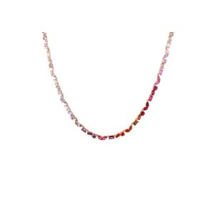 Pink Ombré Mixed Shape Tennis Necklace