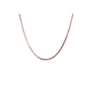 Pink Ombré Baguette Tennis Necklace
