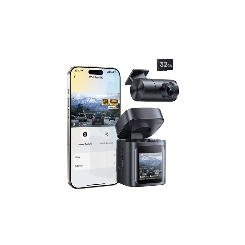 Baseus PrimeTrip VD1 Pro Dash Cam Lithium Battery 4K+1080p - 图片 3