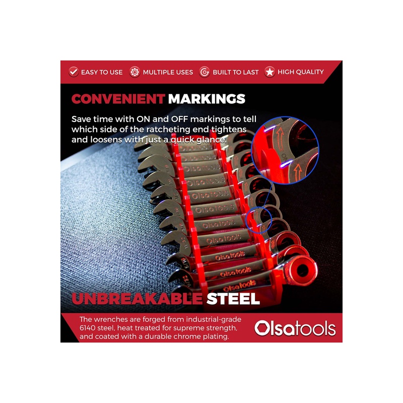 120 Tooth Stubby Ratcheting Wrench Set - 图片 6