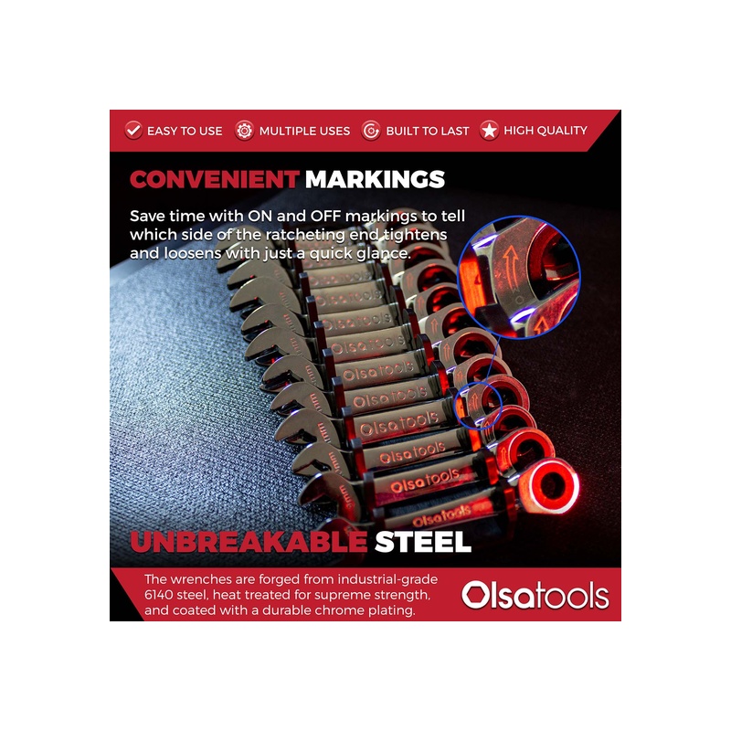 120 Tooth Stubby Ratcheting Wrench Set - 图片 10