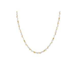 Lab Grown White Sapphire and Canary Mixed Shape Tennis Necklace