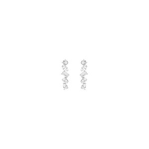Lab Grown White Sapphire Mixed Shape Tennis Earrings