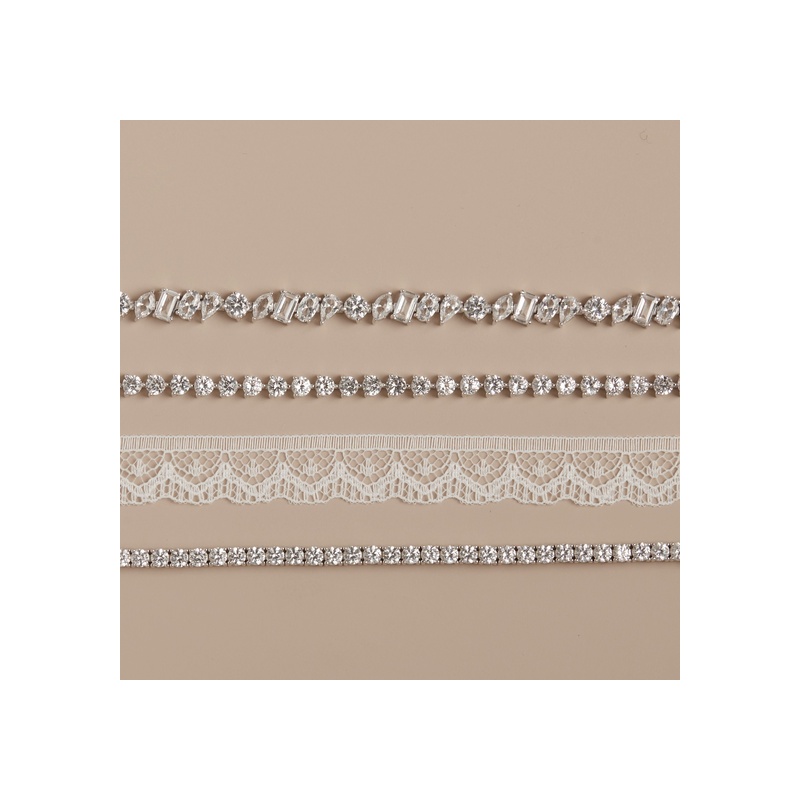 Lab Grown White Sapphire Mixed Shape Tennis Bracelet - 图片 5