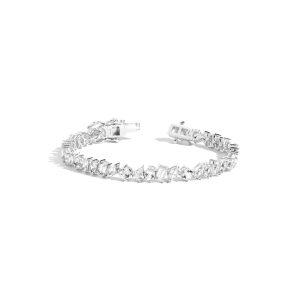 Lab Grown White Sapphire Mixed Shape Tennis Bracelet