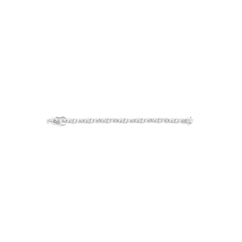 Lab Grown White Sapphire Mixed Shape Tennis Bracelet - 图片 3