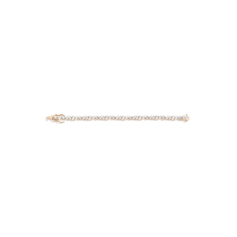 Lab Grown White Sapphire Mixed Shape Tennis Bracelet - 图片 4