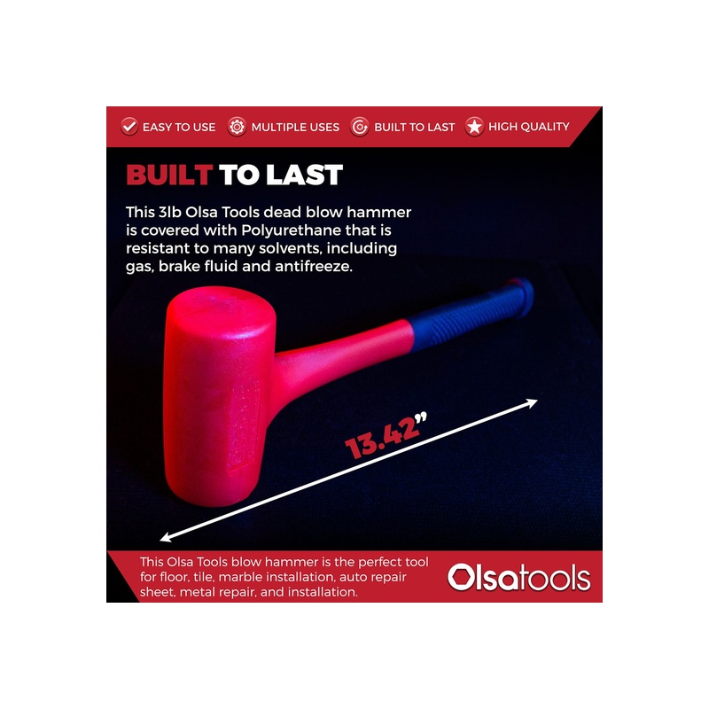 3-Pound Dead Blow Hammer With Polyurethane Head - 图片 3