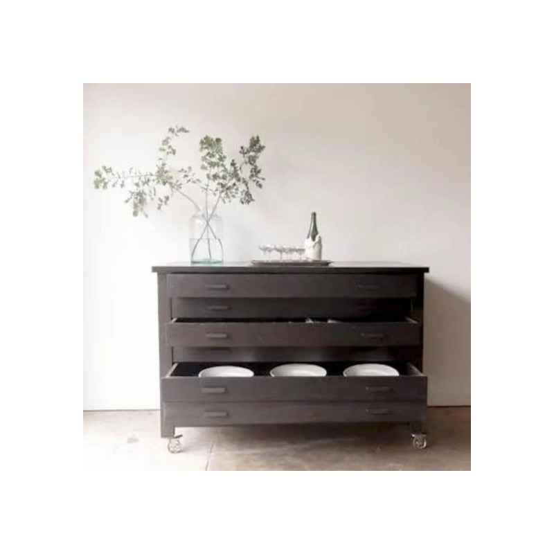 Reclaimed Wood Map Chest of Drawers