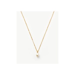 Baroque Pearl Twisted Chain Necklace | 18ct Gold Vermeil/Pearl