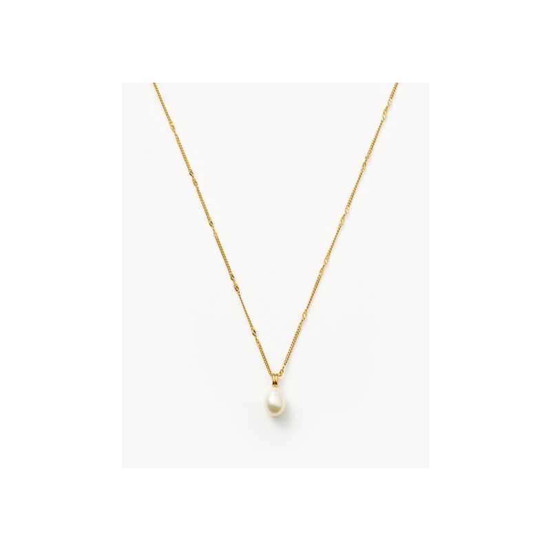 Baroque Pearl Twisted Chain Necklace | 18ct Gold Vermeil/Pearl