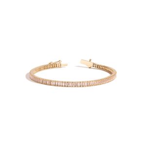 Lab Grown Morganite Baguette Tennis Bracelet