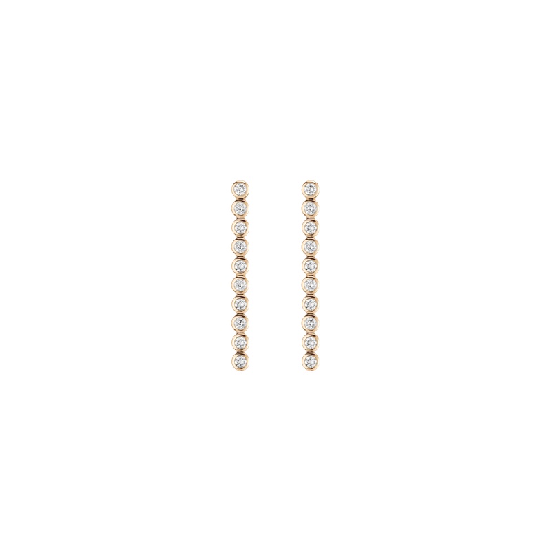 Lab Grown Diamond Bezel Tennis Earrings - 图片 2