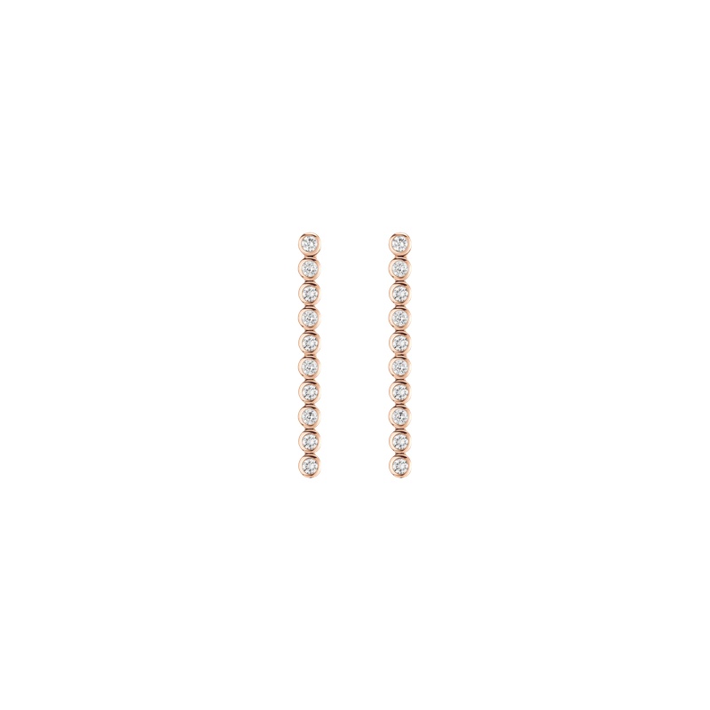 Lab Grown Diamond Bezel Tennis Earrings - 图片 3