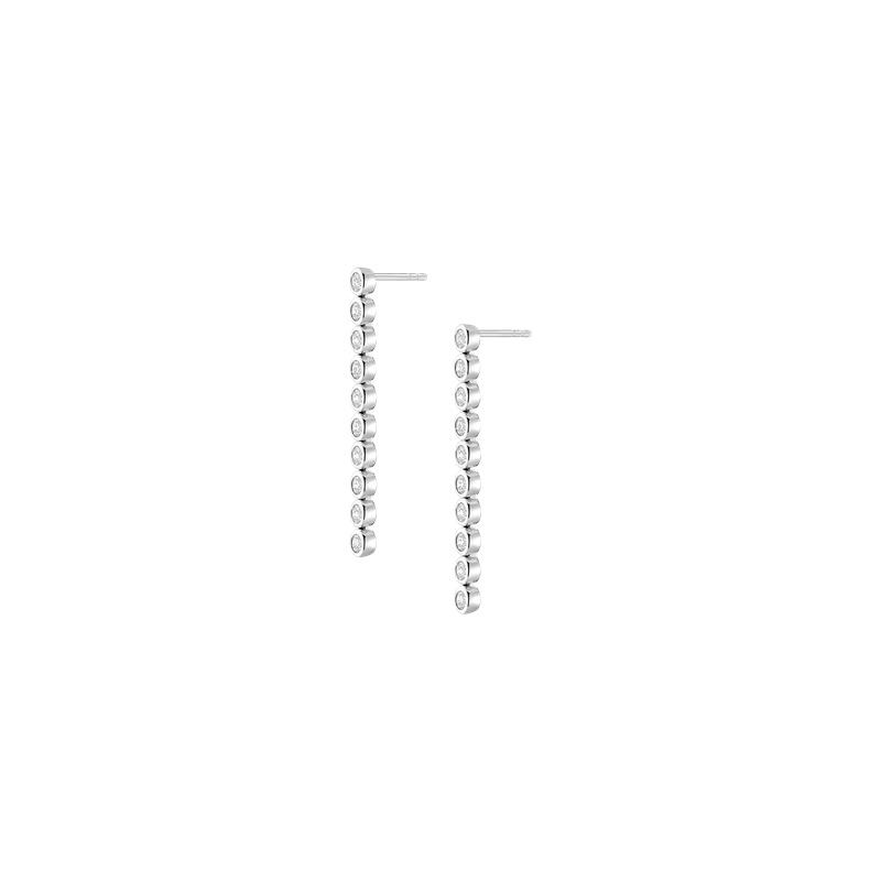 Lab Grown Diamond Bezel Tennis Earrings - 图片 4