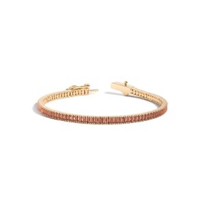 Lab Grown Sunstone Baguette Tennis Bracelet