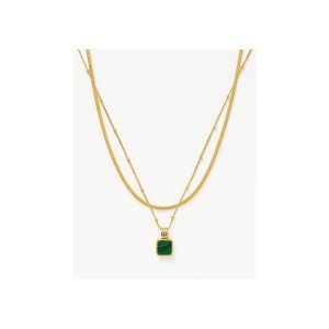 The Signature Gemstone Necklace Set | 18ct Gold Vermeil/Malachite