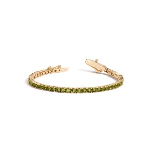 Lab Grown Green Peridot Tennis Bracelet
