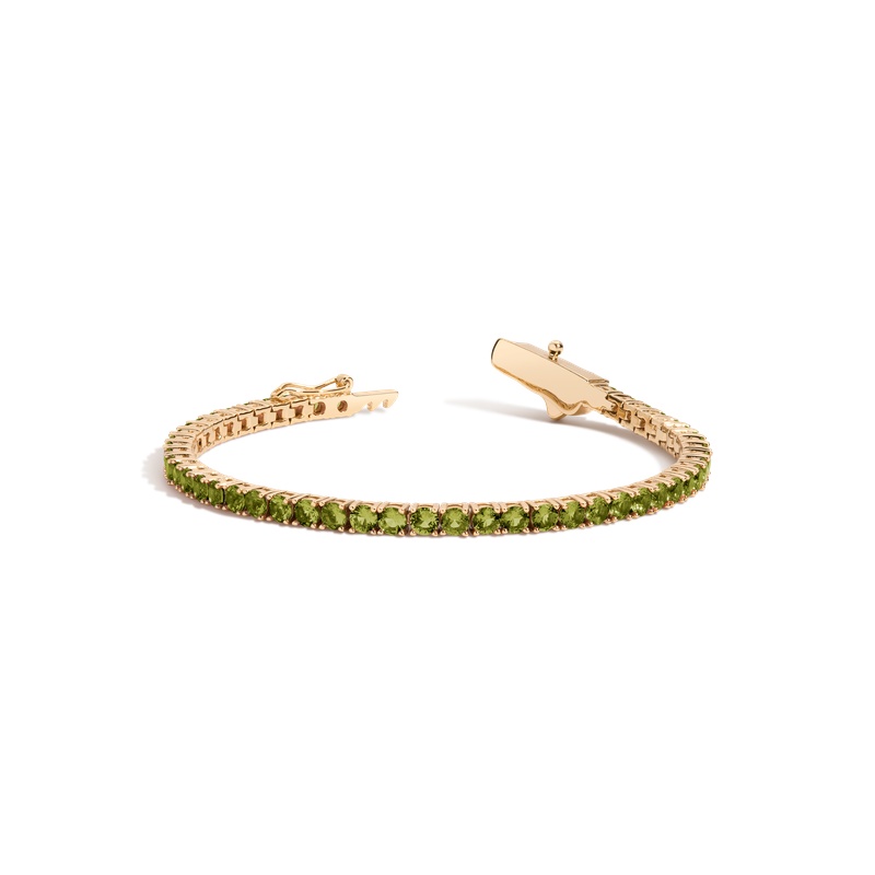 Lab Grown Green Peridot Tennis Bracelet