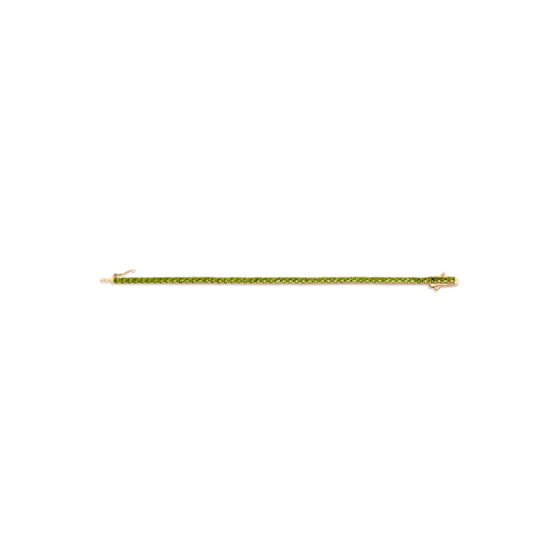 Lab Grown Green Peridot Tennis Bracelet - 图片 2