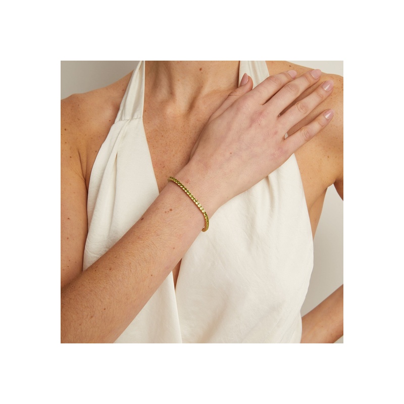 Lab Grown Green Peridot Tennis Bracelet - 图片 7