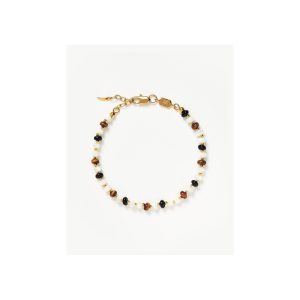Savi Pearl & Gemstone Beaded Bracelet | 18ct Gold Plated/Multi