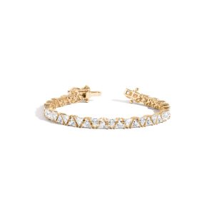 Lab Grown White Sapphire Trillion Tennis Bracelet