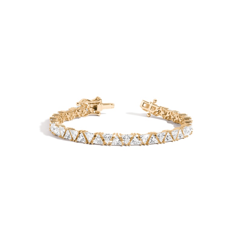 Lab Grown White Sapphire Trillion Tennis Bracelet