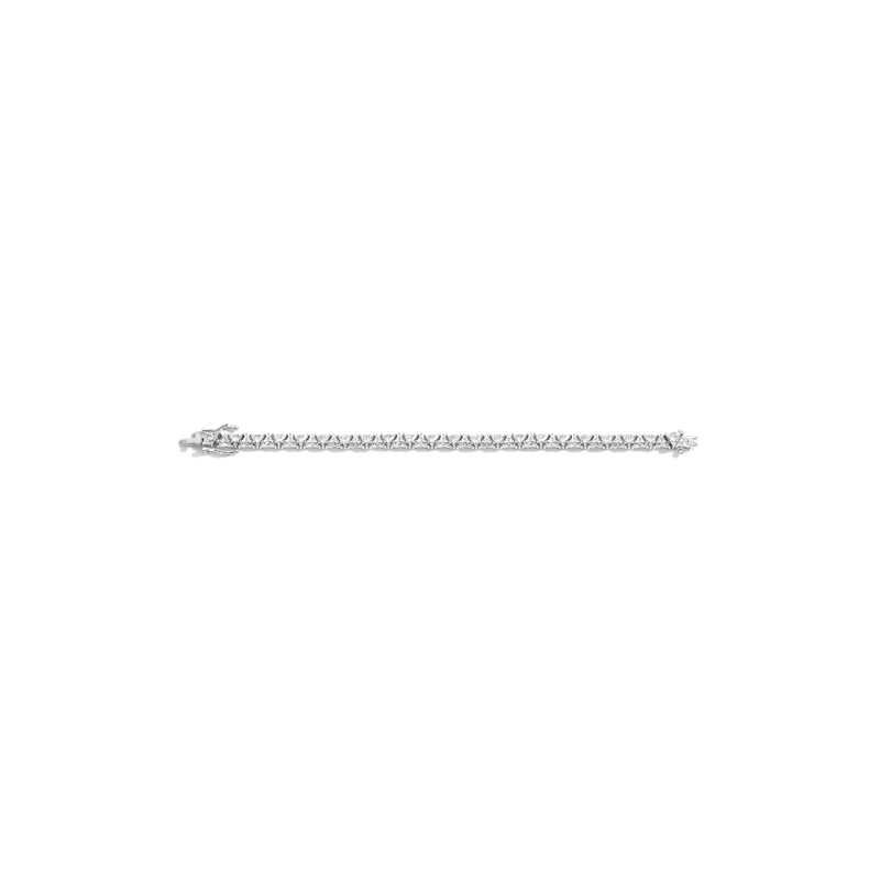 Lab Grown White Sapphire Trillion Tennis Bracelet - 图片 4