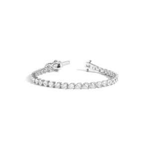 Lab Grown White Sapphire Heart Tennis Bracelet