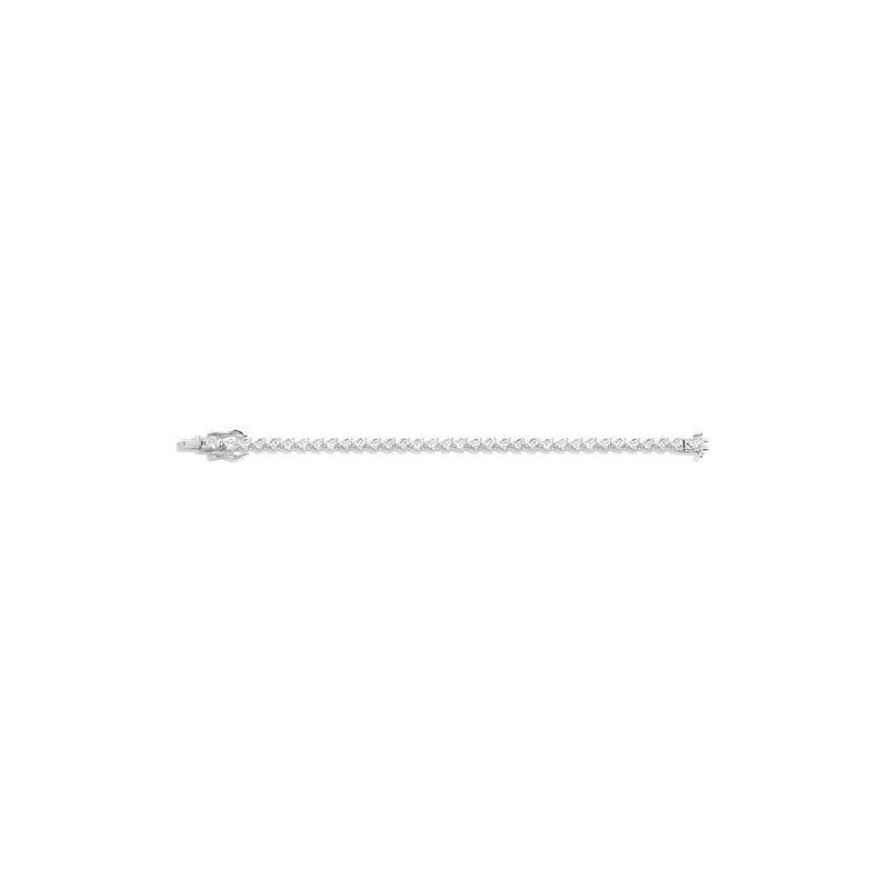 Lab Grown White Sapphire Heart Tennis Bracelet - 图片 3