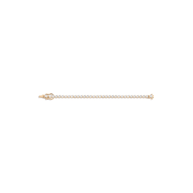Lab Grown White Sapphire Heart Tennis Bracelet - 图片 4