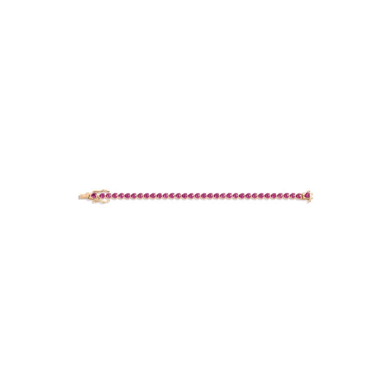 Lab Grown Pink Sapphire Heart Tennis Bracelet - 图片 3