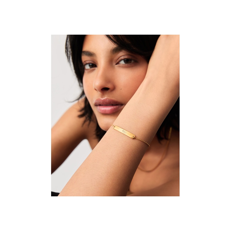 Engravable Bar Chain Bracelet | 18ct Gold Vermeil - 图片 2