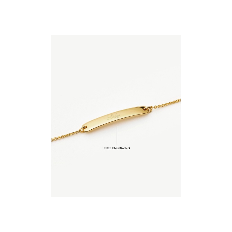 Engravable Bar Chain Bracelet | 18ct Gold Vermeil - 图片 4