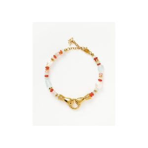 Harris Reed In Good Hands Beaded Gemstone Bracelet | 18ct Gold Plated/Multi Gemstone & Pearl