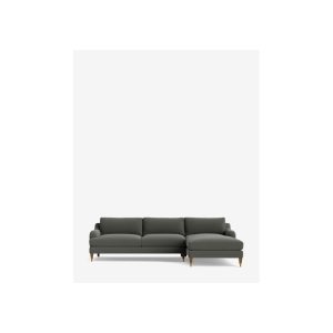 Lucille English Roll Arm Right Chaise Sectional 107"