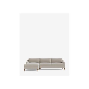 Lucille English Roll Arm Left Chaise Sectional 107"