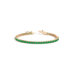 Lab Grown Green Emerald Tennis Bracelet - 6ct