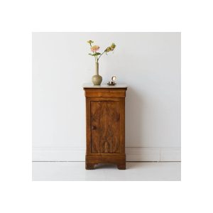 Antique Marble Bedside Table with Book-matched Door