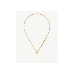 Beaded Stone Slider Lariat Necklace | 18ct Gold Vermeil/Cubic Zirconia