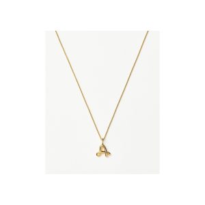Curly Molten Mini Initial Necklace - A | 18ct Gold Vermeil