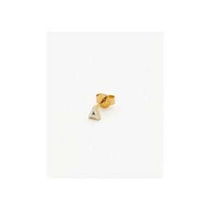 Pave Initial Single Stud Earring - Initial A | 18ct Gold Vermeil/Cubic Zirconia