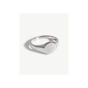 Engravable Round Signet Ring | Silver Plated