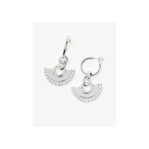 Zenyu Fan Chandelier Hoop Earrings | Silver Plated