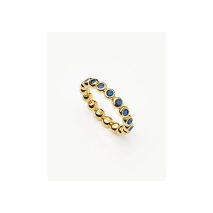 Tennis Eternity Stacking Ring | 18ct Gold Vermeil/Sapphire Blue Nano-crystal