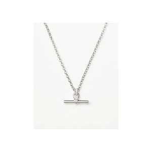 Chunky T-Bar Chain Necklace | Silver Plated