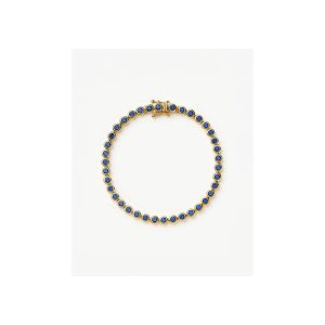 Tennis Round Bracelet | 18ct Gold Plated/Sapphire Blue Nano-crystal